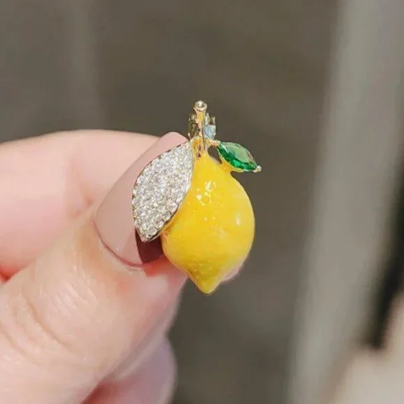 LOFT Bright Lemon pin brooch - Picture 2 of 4